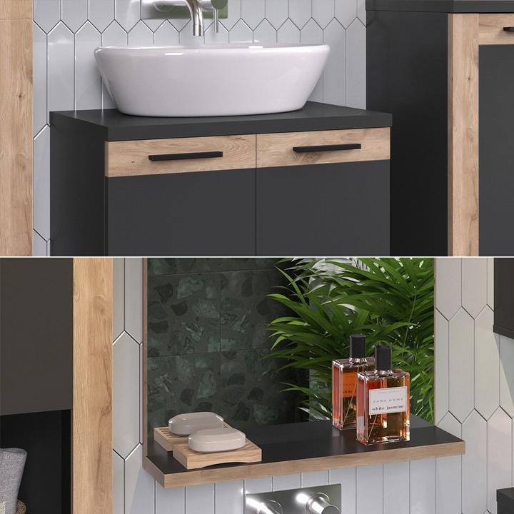 Immagine prodotto Vicco Badmöbel-Set Niko, Anthrazit/Viking Oak, mit Spiegel