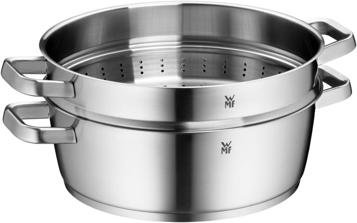Produktbild WMF Bräter mit Dampfgareinsatz stahlgrau (28 cm, Bräter + Schmortopf, Edelstahl)