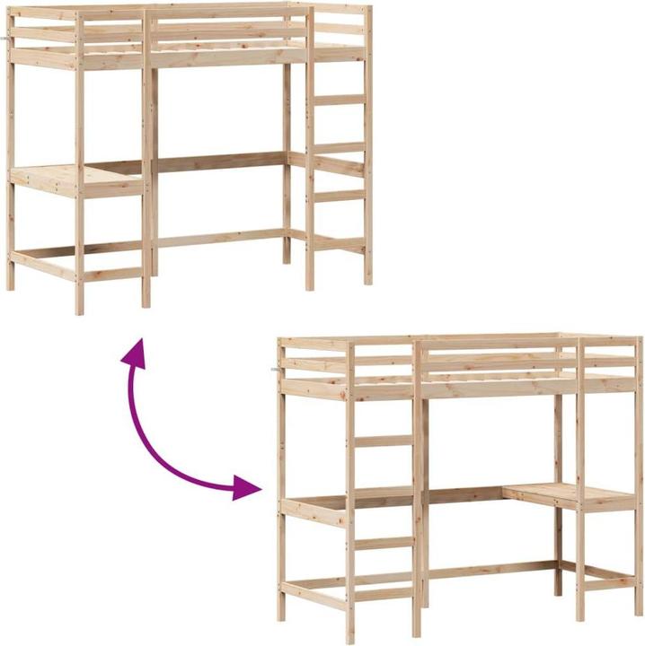 Immagine prodotto VidaXL Letto a soppalco con scrivania (90 x 190 cm)