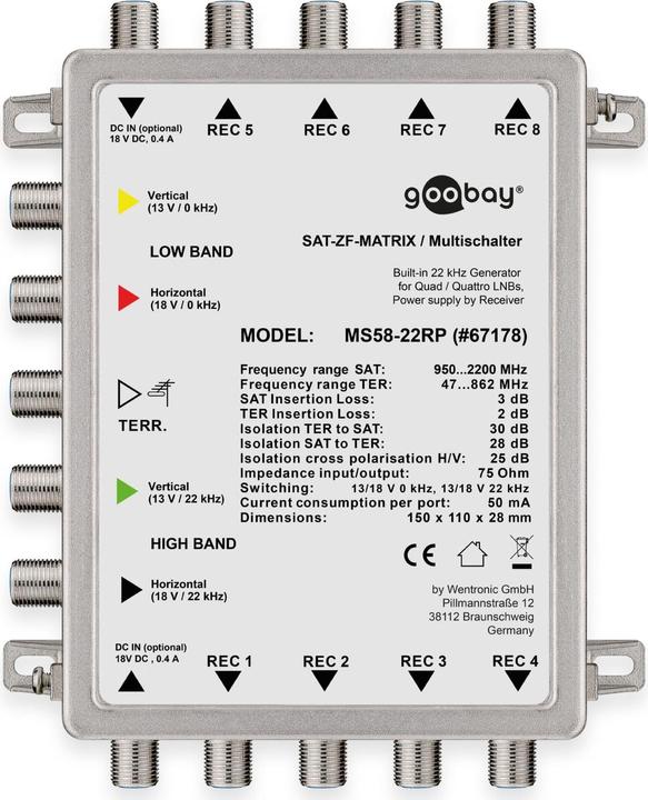 Actual product image Goobay MS58-22RP (Multi switch)