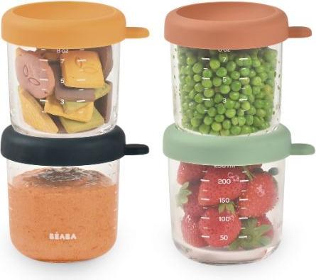 Actual product image Beaba Glass portion set 4 pcs. 250ml colour mix