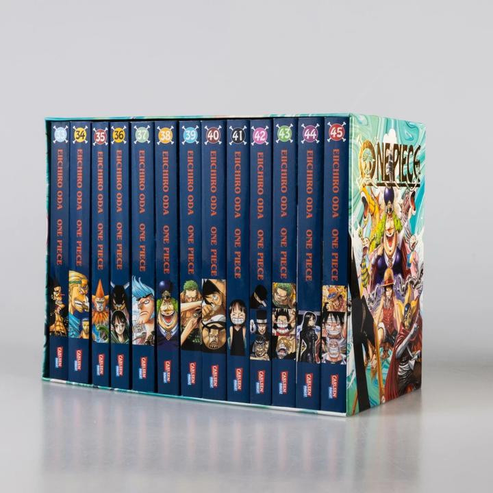 Produktbild One Piece Sammelschuber 4: Water Seven (inklusive Band 33–45) (Deutsch, Eiichiro Oda, Ayumi von Borcke, 2023)
