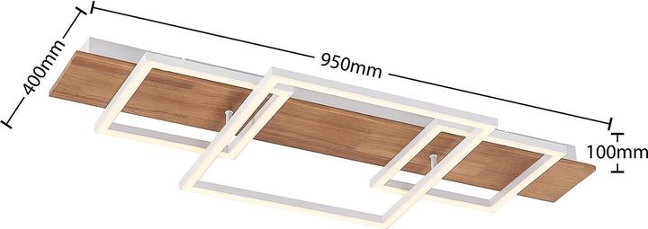 Produktbild Lucande Chariska LED-Deckenlampe Holz weiss 95 cm (740 lm)