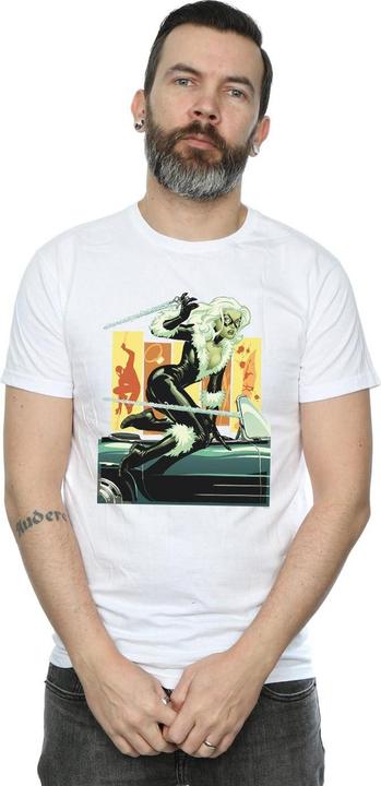 Actual product image Mens Black Cat Car T-Shirt (M)
