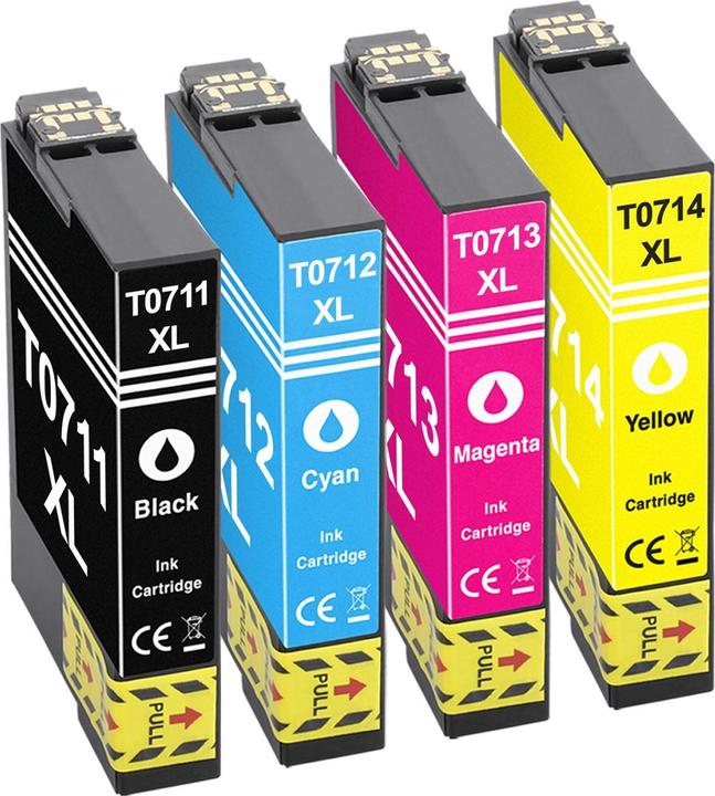 Actual product image Plutoos Epson T0711 T0712 T0713 T0714 Cartridge XXL compatible, set of 4 colours