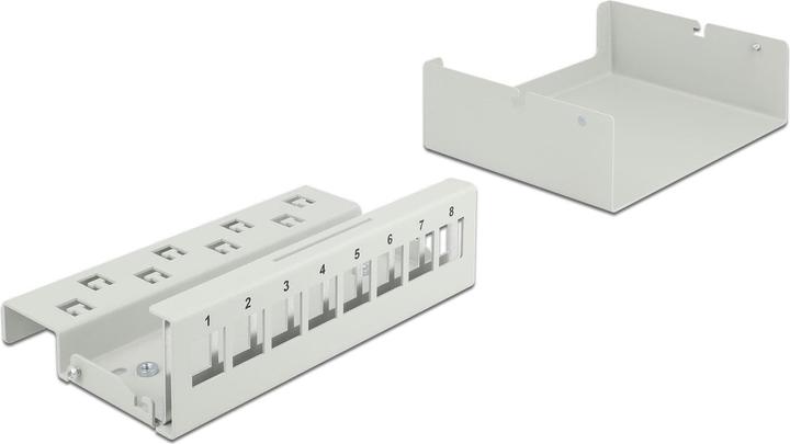 Produktbild Delock Keystone Patchpanel 8 Port grau