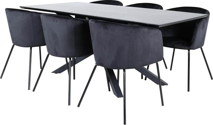 Ebuy24 Essgruppe Piazza 37 (7-teilig) (90 x 90 x 76 cm)