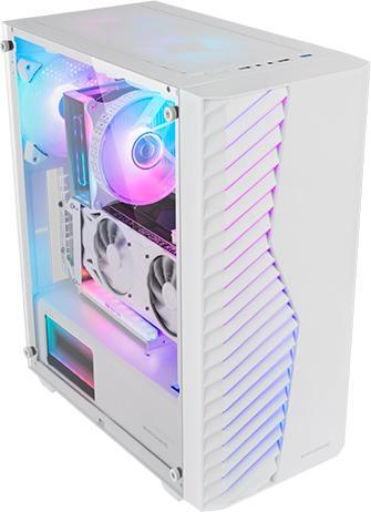 Mars Gaming Boitier Moyen Tour Atx Mc-Volt RGB Avec Panneau Vitré (Blanc) (Mini-ITX, ATX)