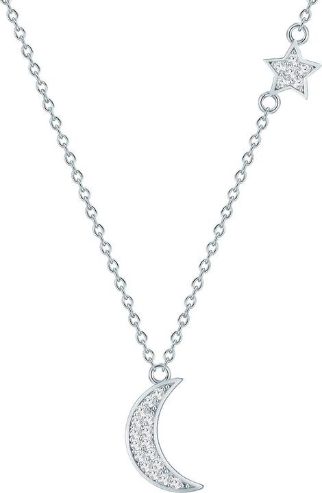 Rafaela Donata Damen Mond, Stern Sterling Silber Zirkonia Silber 40,0 cm Basiskette + 5,0 cm Verlängerung - 33710 (Sterling Silber, 40 - 45 cm)
