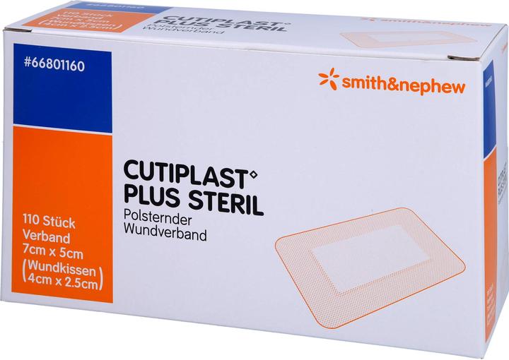 Actual product image Smith & nephew CUTIPLAST Plus sterile 5 x 7 cm cushioning wound dressing, 110 pcs. Wound dressings (110 x)