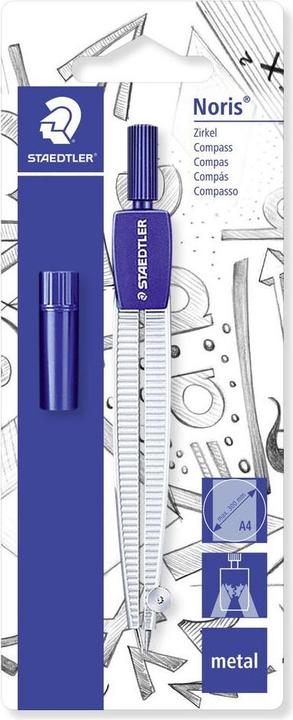 Immagine prodotto Staedtler Compasso scolastico Noris 550, 300 mm, 124 mm, argento, con scatola in piombo