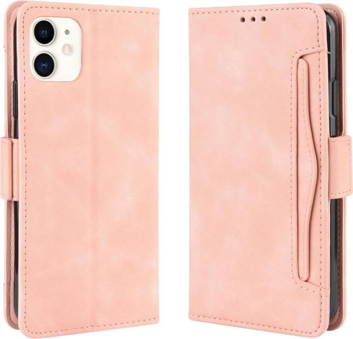 Actual product image Cover-Discount iPhone 12 / 12 Pro - case with many card slots pink (Apple iPhone 12, Apple iPhone 12 Pro)