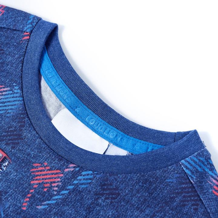 Actual product image VidaXL Children's T-shirt dark blue melange 140,Material: 100 (140)