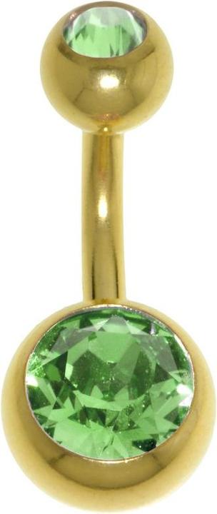 Produktbild Bijouteria Bauchpiercing (PVD Beschichtung (goldfarbig), Chirurgenstahl 316L, Premium Kristall)