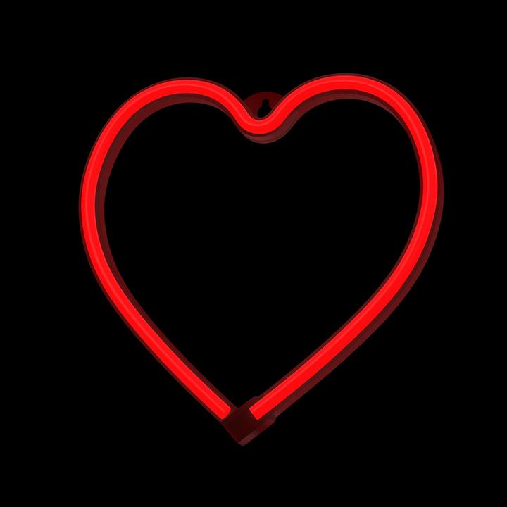 Productafbeelding Forever Light Neon LED Licht HART rood Bat + USB FLNEO7 Voor altijd licht (20 cm)