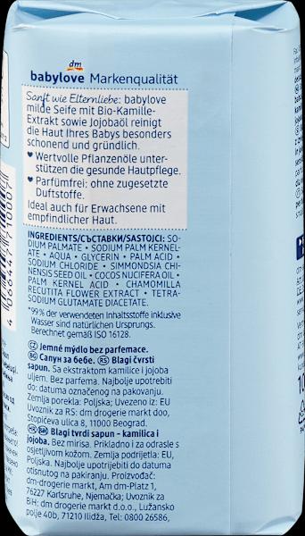 Valori nutrizionali e ingredienti dm babylove Saponetta delicata per bambini sensibili