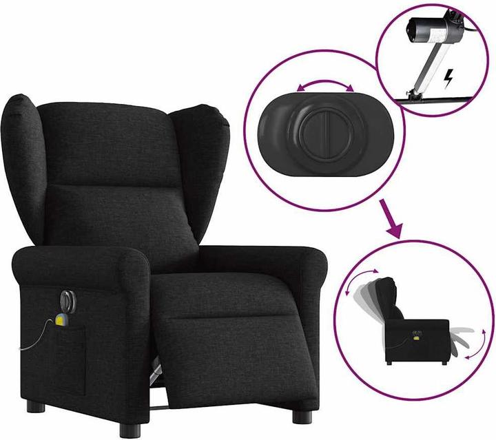 Produktbild VidaXL Massagesessel Elektrisch Schwarz Stoff