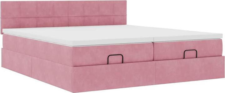 Immagine prodotto VidaXL Letto ottomano con materassi rosa 200x200 cm in velluto (200 x 200 cm)