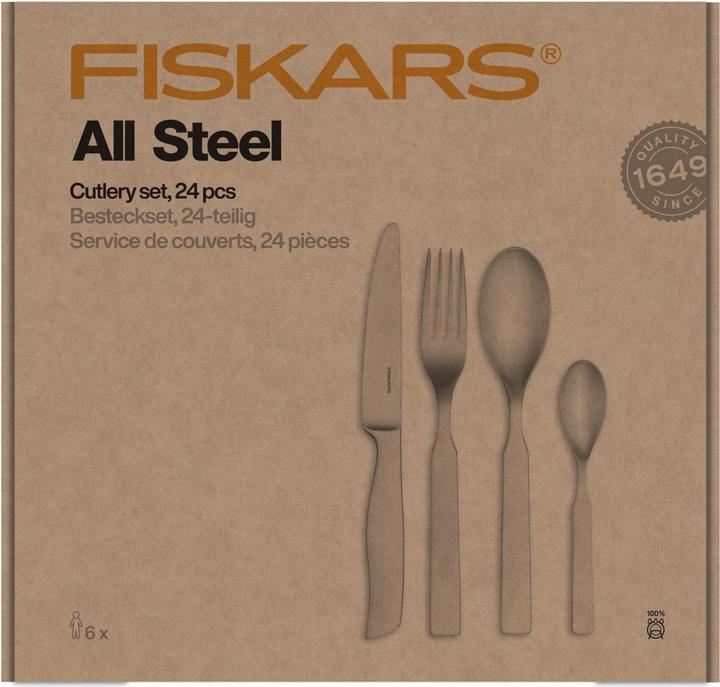 Actual product image Fiskars FS. BESTECKSET 24-pcs. ALL STEEL (24 Piece, Cutlery set)