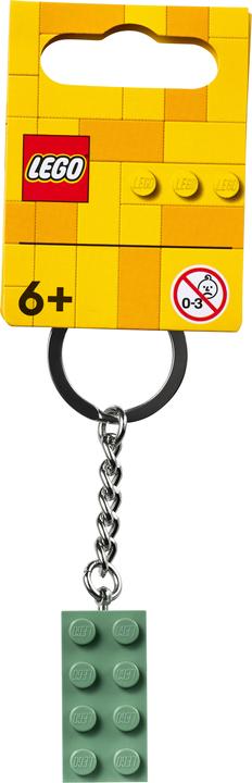 Actual product image LEGO Key ring with sand green 2x4 stone (854159)