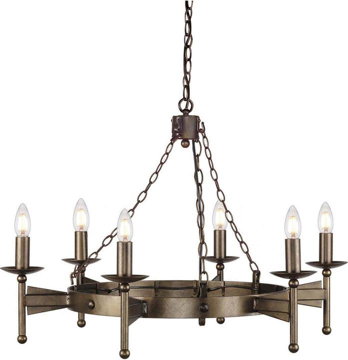 Produktbild Elstead Lighting Cromwell Kronleuchter E14 6-fach Alte Bronze, Made in UK (81 cm)