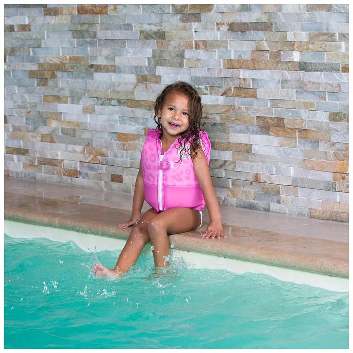 Actual product image Swim Essentials Lifejacket 4-6 years Leopard Pink (One size, 18-30 kg)