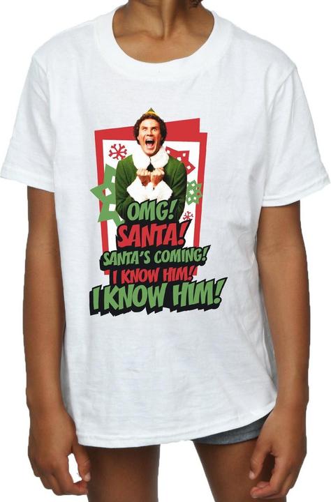 Actual product image Elf Girls OMG Santa Cotton T-Shirt (152, 158)
