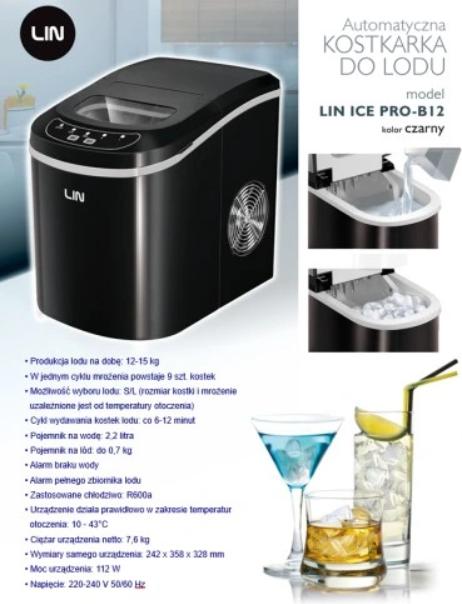 Actual product image LIN Portable ice cube maker ICE PRO-B12 black (CH plug)