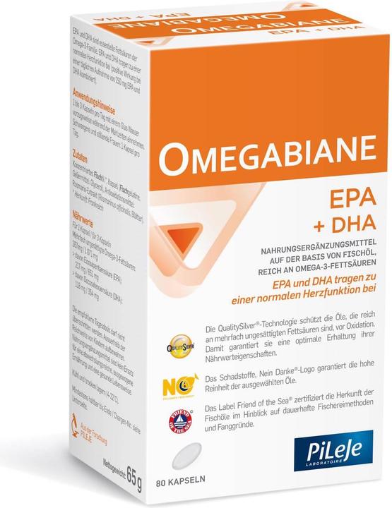 Nutritional values and ingredients Omegabiane Epa + Dha (80 Piece, Capsules, 102 g)
