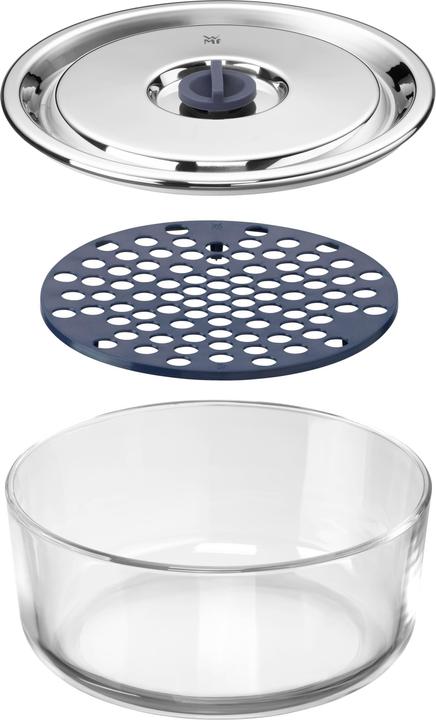 Produktbild WMF Frischhaltedosen Glas Set 2tlg luftdichter Deckel Abtropfgitter Top Serve