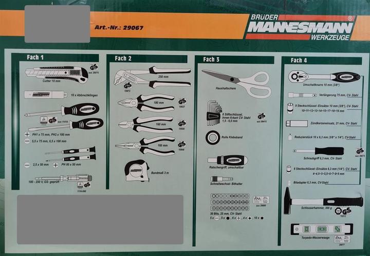 Actual product image Mannesmann Toolbox (90 pieces)