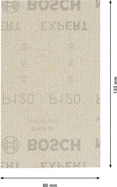 Actual product image Bosch Professional Zubehör Accessories 2608901632 Sanding net for orbital sander grit 120 (L x W) 133mm x 80mm 50pcs. (120)