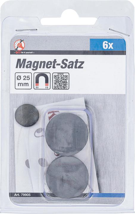 Image du produit BGS Jeu d’aimants céramiques Ø 25 mm 6 pièces (6 x)