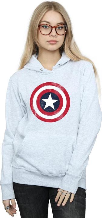 Image du produit Sweat à capuche Captain America Distressed Shield - Femmes/Ladies (XXL)