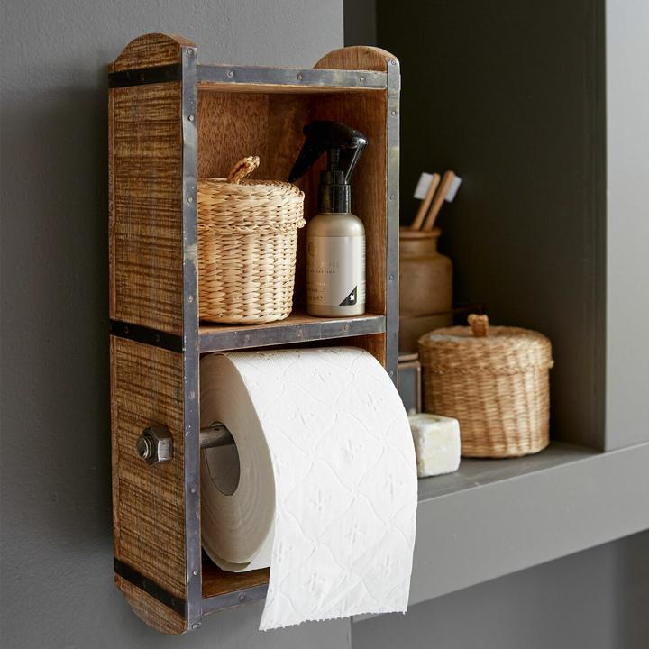 Produktbild Loberon Toilettenpapierhalter Samy braun/schwarz