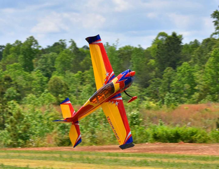 Actual product image Extremeflight-RC extra 300 48" v2 plus red/blue/yellow arf with wing quick release fastener