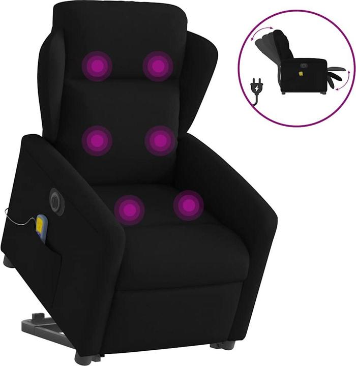 Produktbild VidaXL Massagesessel mit Aufstehhilfe Schwarz Stoff
