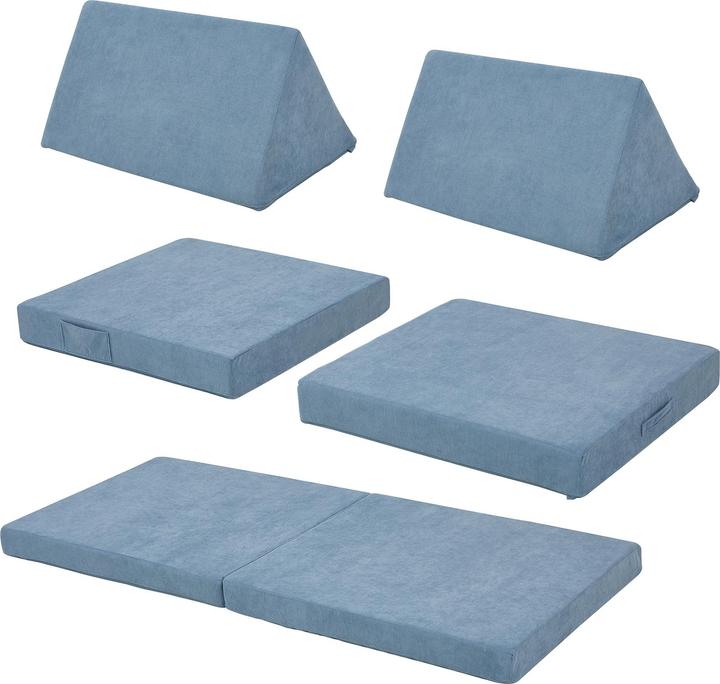 En.Casa Spielsofa Norhulta 5-tlg. 150x66x46 cm Cord Blau (Children sofa)