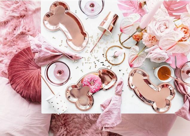 Image du produit Partydeco Assiette de fête Same Penis forever en or rose