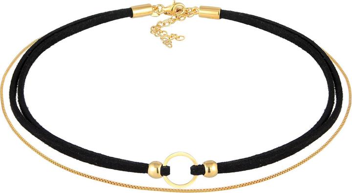 Image du produit Elli Collier Choker Cercle Cuir Vénitien Set 925 Argent (Argent sterling 925, Similicuir, Pas de pierre, 32 cm)