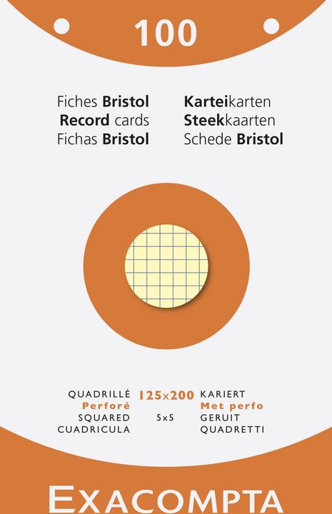 Produktbild Exacompta Karteikarten (125 x 200 mm, 205 g/m², 100 x)