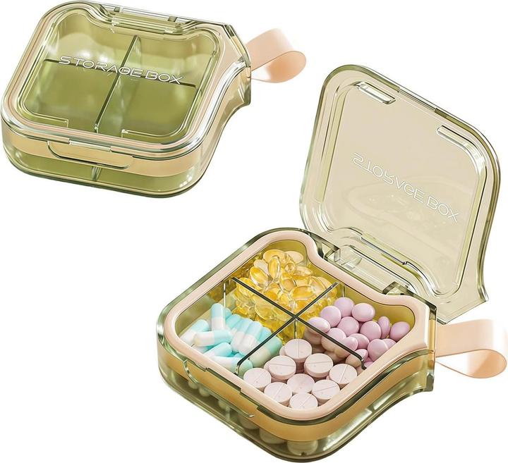 Immagine prodotto Stride Medibox mit 4 Fächern, grün-rosa