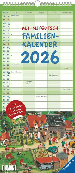 Produktbild AliMitgutschFamilienkalender2026-Wandkalender-Familienplanermit5Spalten (22 x 49.5 cm, Deutsch)