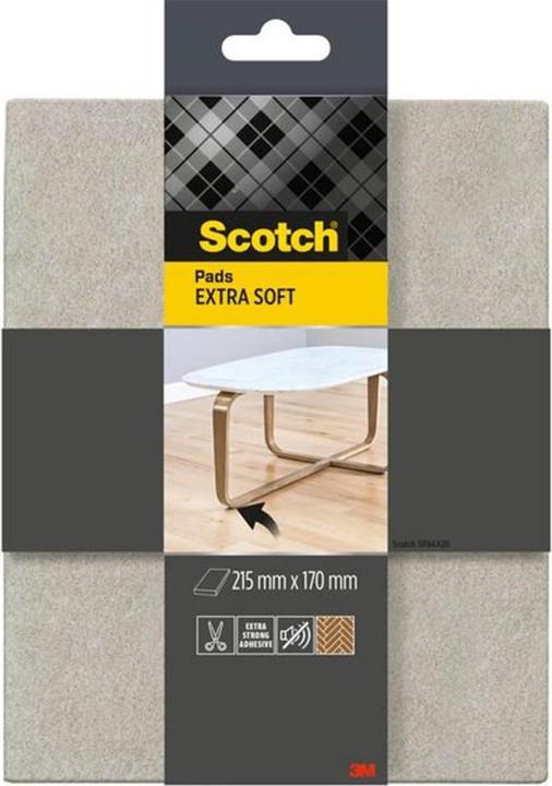 Produktbild 3M Filzgleiter Extra-Soft, 215 mm x 170 mm, Grau (Filzgleiter, 1 Stück)
