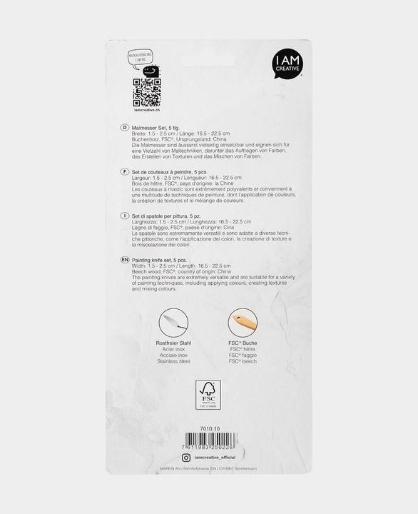 Valori nutrizionali e ingredienti I Am Creative Set di coltelli da pittura, set di coltelli da tavolo da 5 pezzi