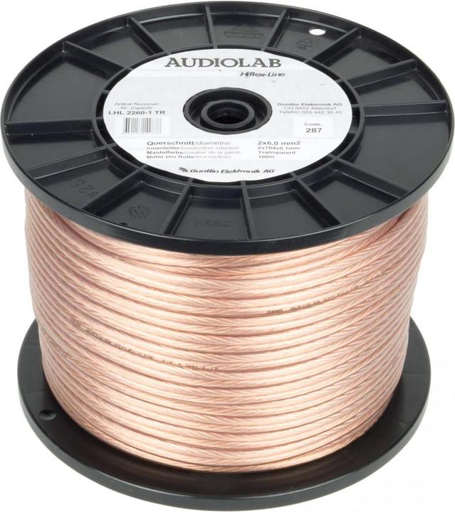 Actual product image Audiolab Hiflex LS cable, 2x6mm², transp. (100 m, 6 mm²)