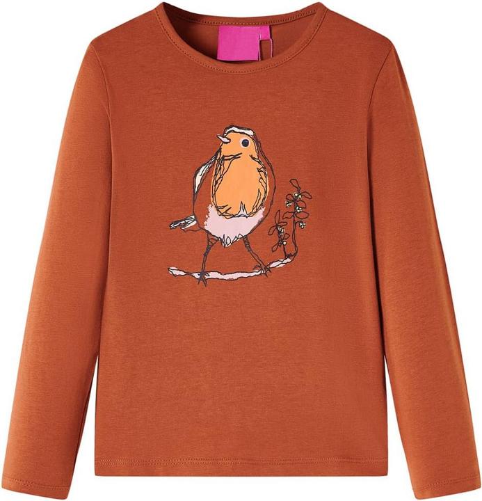VidaXL Kinder-Langarmshirt Cognac 104,Material: 95 % Baumwolle. 5 (104)