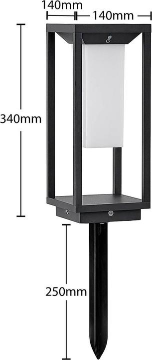 Immagine prodotto Lucande Luce a celle solari Eliel H34 Grafite (196 lm, IP54)