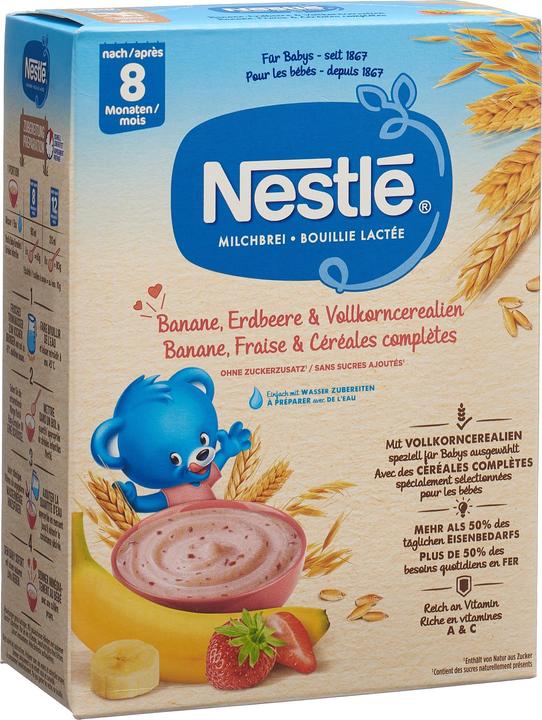Image du produit Nestlé Bouillie lactée banane fraise & céréales complètes 8 mois pdr (515 g)