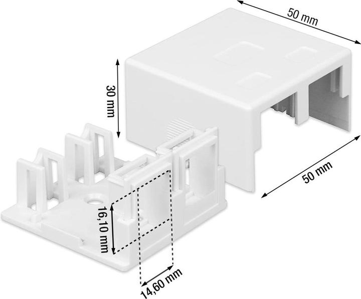 Immagine prodotto Techly Presa a Muro per 2 Frutti Keystone Bianco
